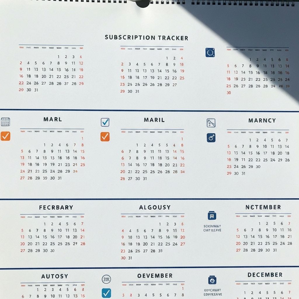 Subscription Renewal Wall Calendar